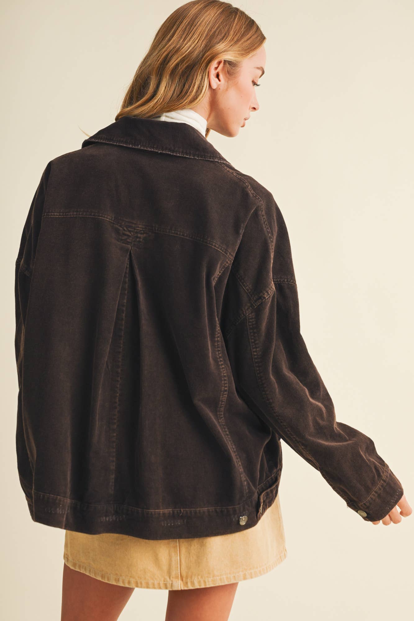 Corduroy Dropped Shoulder Jacket