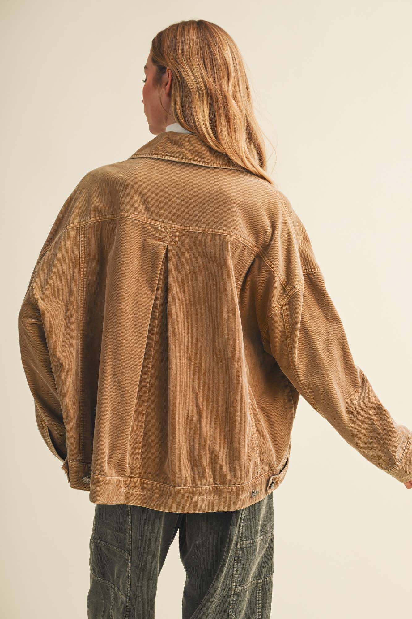 Corduroy Dropped Shoulder Jacket