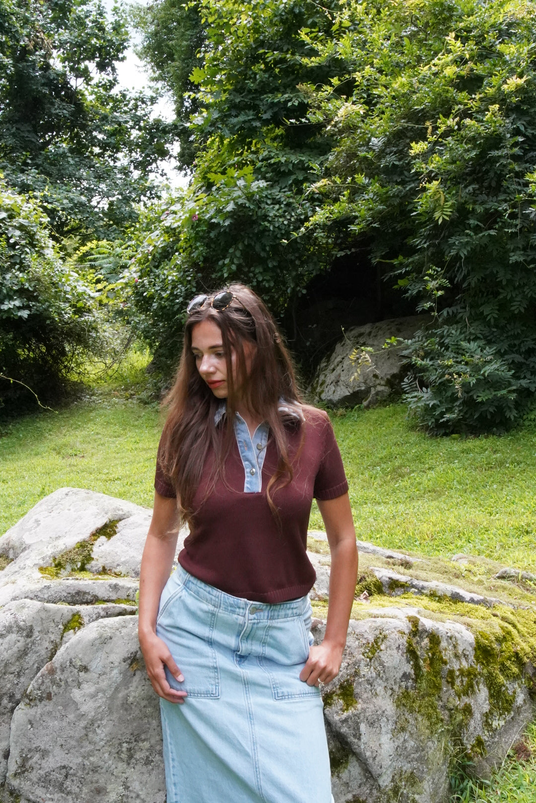 Lena Contrast Collar Top