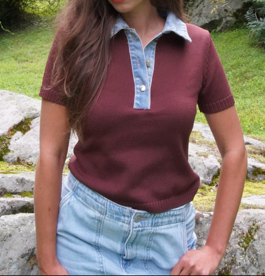 Lena Contrast Collar Top
