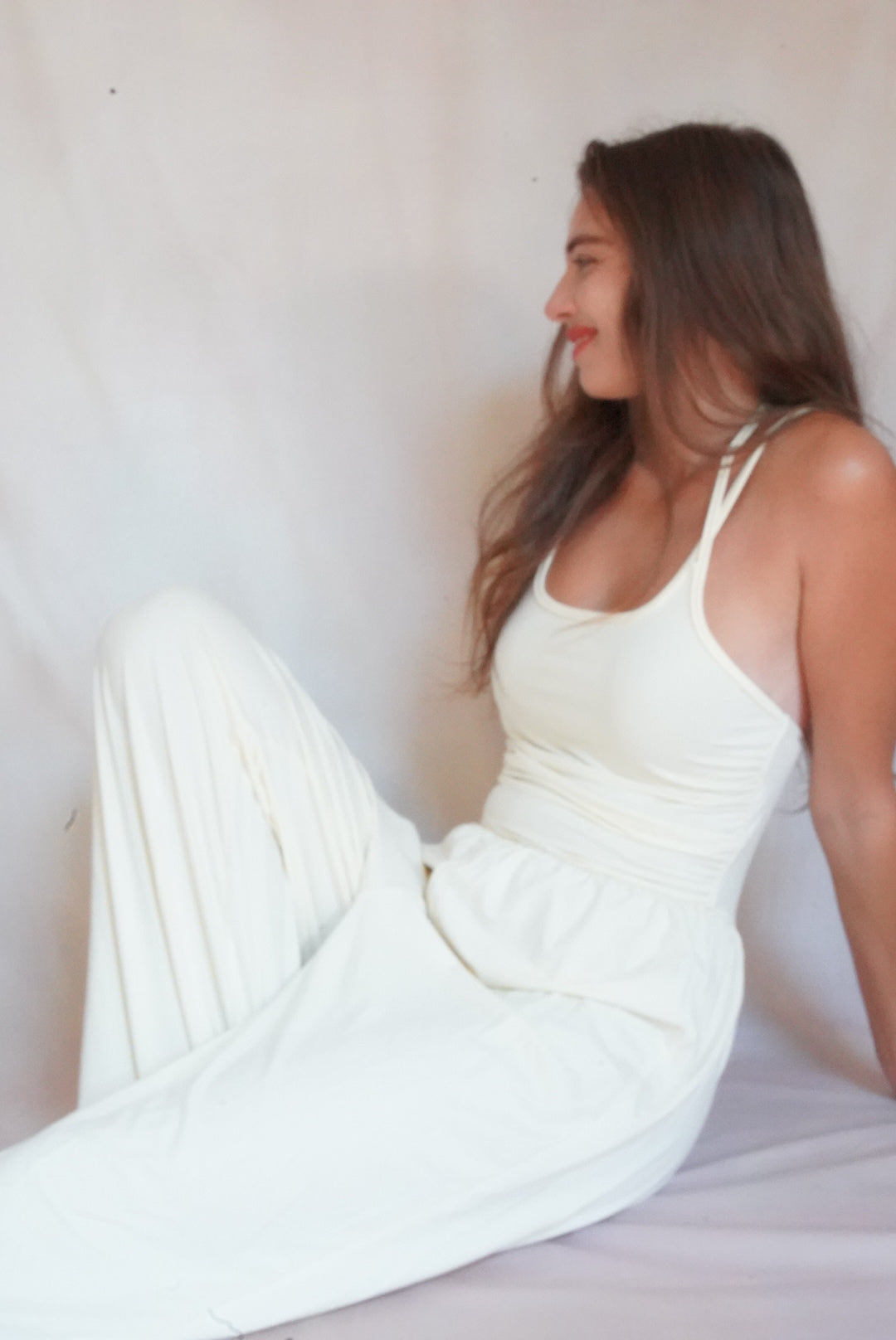 Cream colored fitted jumper
