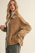 Corduroy Dropped Shoulder Jacket