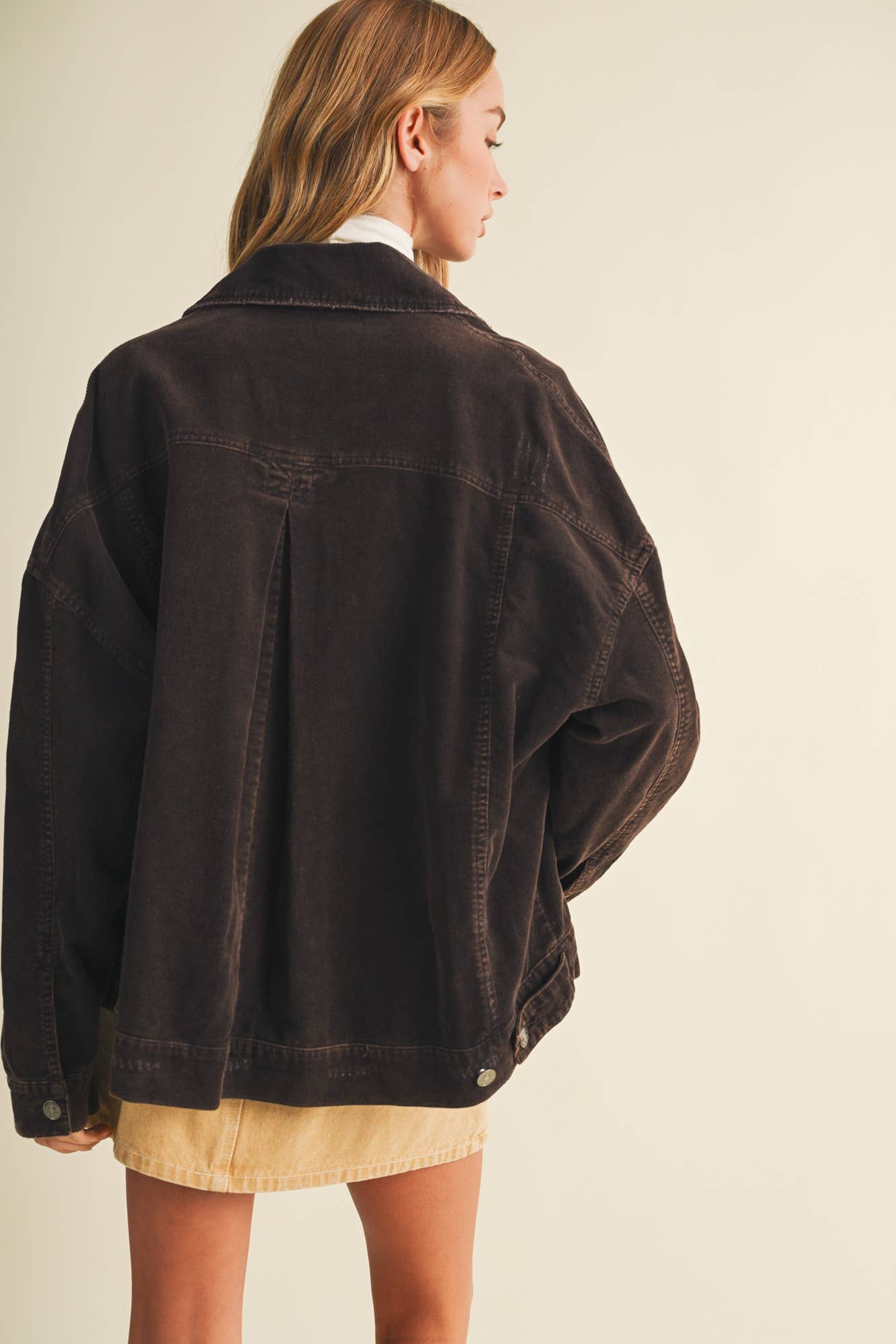 Corduroy Dropped Shoulder Jacket