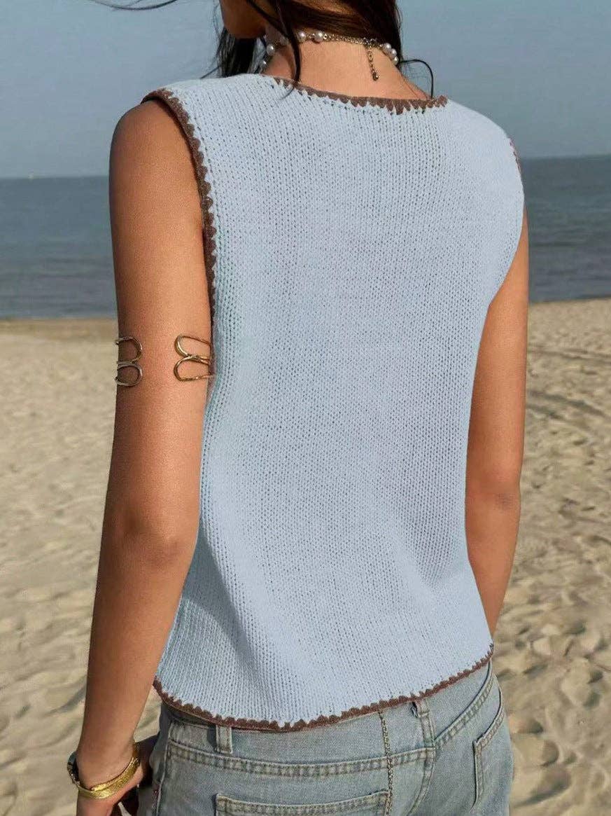 Y2K Crochet Knit Sleeveless